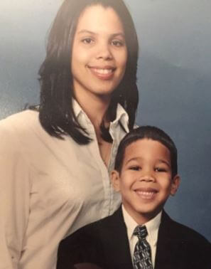 Young Brandy Cole with her son Jayson Tatum.